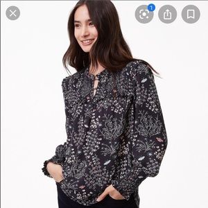 LOFT small petite navy blouse